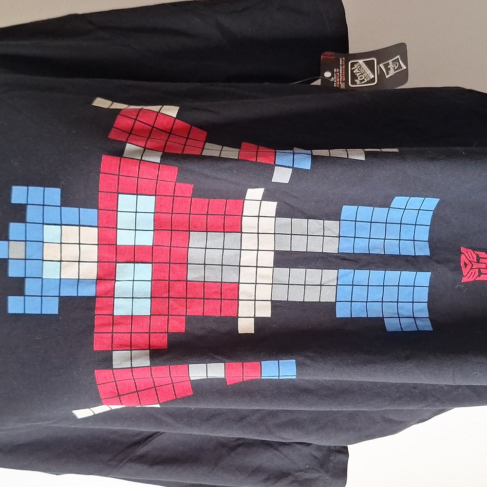 Hasbro Transformers Black T-Shirt Loyal Subjects Optimus Prime 8-Bit Pixelated